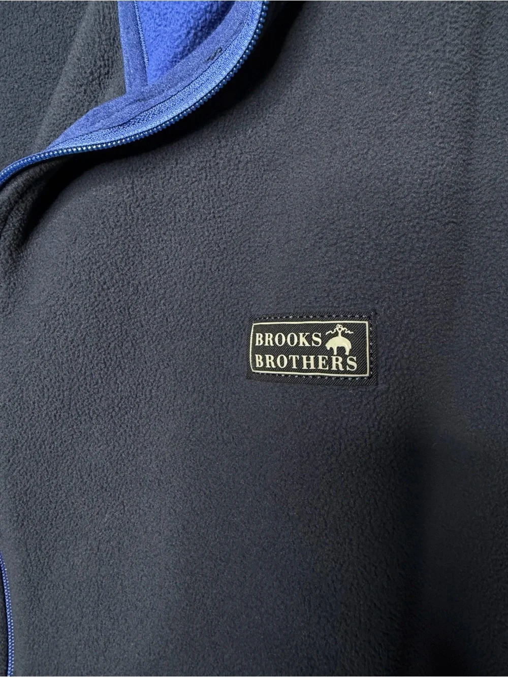 Brooks Brothers Mens Fleece Full Zip Zip Vest Size 5XL Navy Blue